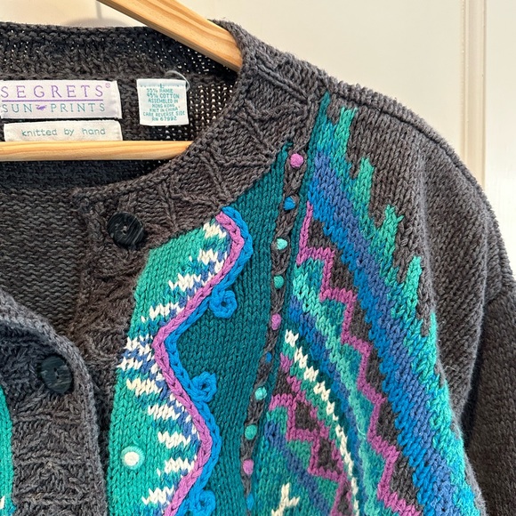 Vintage Hand Knit Cardigan - Picture 4 of 4